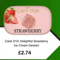 Asda Carte D'Or Delightful Strawberry Ice Cream Dessert offer