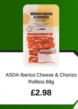 Asda ASDA Iberico Cheese & Chorizo Rollitos offer