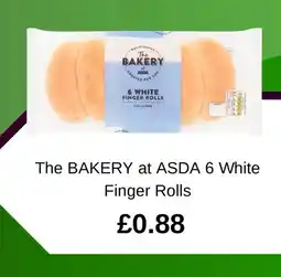 Asda The BAKERY at ASDA 6 White Finger Rolls offer