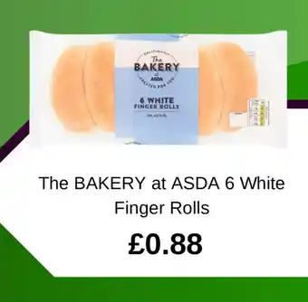 Asda The BAKERY at ASDA 6 White Finger Rolls offer