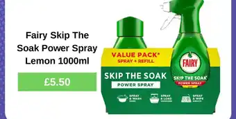 Morrisons Fairy Skip The Soak Power Spray Lemon offer