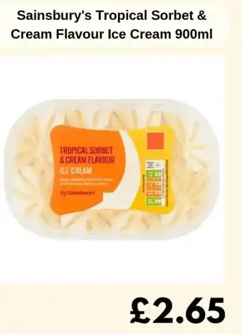 Sainsbury's Sainsbury's Tropical Sorbet & Cream Flavour Ice Cream offer