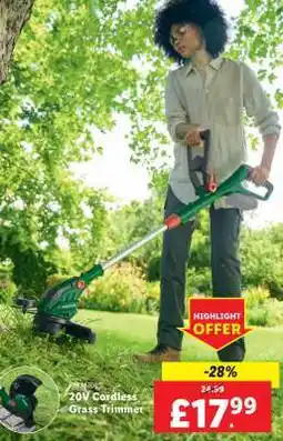 Lidl 20V Cordless Grass Trimmer offer