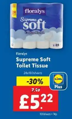 Lidl Florays Supreme Soft Toilet Tissue offer