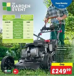 Lidl Parkside Performance Electro Start Petrol Lawnmower offer