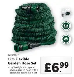Lidl Parkside 15m Flexible Garden Hose Set offer