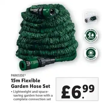 Lidl Parkside 15m Flexible Garden Hose Set offer