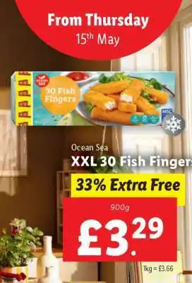 Lidl Ocean Sea XXL 30 Fish Fingers offer