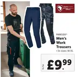 Lidl PARKSIDE Men's Work Trousers offer
