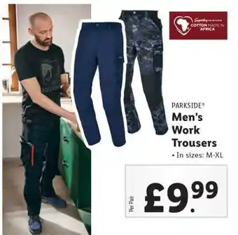 Lidl PARKSIDE Men's Work Trousers offer