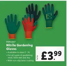 Lidl PARKSIDE Nitrile Gardening Gloves offer