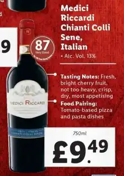 Lidl Medici Riccardi Chianti Colli Sene, Italian offer