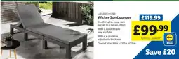 Lidl Livarno Home Wicker Sun Lounger offer