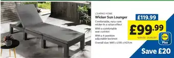 Lidl Livarno Home Wicker Sun Lounger offer