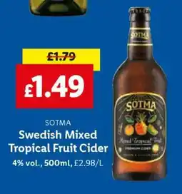 Lidl SOTMA Swedish Mixed Tropical Fruit Cider offer