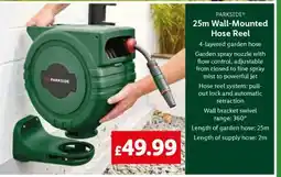 Lidl PARKSIDE 25m Wall-Mounted Hose Reel offer