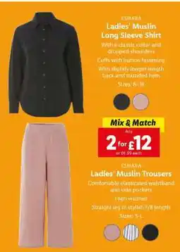 Lidl ESMARA Ladies’ Muslin Long Sleeve Shirt offer