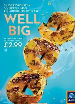 Aldi Ecuadorian Jumbo XL Prawns, 180g offer