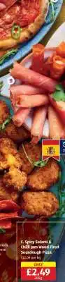 Aldi Spicy Salami & Chilli Jam Wood Fired Sourdough Pizza offer