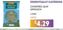 Bestway ESSENTIALLY CATERING Chopped leaf spinach offer