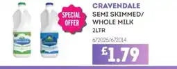 Bestway CRAVENDALE Semi skimmed/ whole milk offer