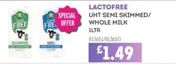 Bestway LACTOFREE Uht semi skimmed/ whole milk offer