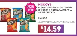 Bestway MCCOYS Grilled steak/salt & vinegar/ cheddar & onion/salted/thai sweet chicken offer