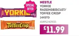 Bestway NESTLE Yorki raisin & biscuit toffee crisp offer