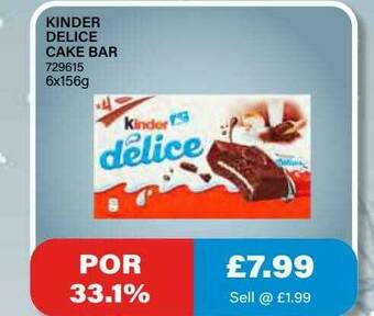 Bestway Kinder Delice Cake Bar offer