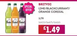 Bestway BRITVIC Lime/blackcurrant/ orange cordial offer