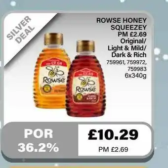 Bestway Rowse Honey Squeezey Original Light & Mild Dark & Rich offer