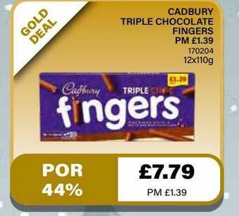 Bestway Cadbury Triple Chocolate Fingers offer