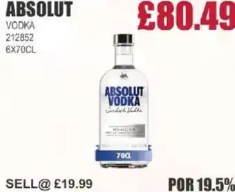 Bestway ABSOLUT Vodka offer