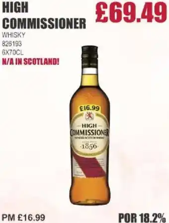 Bestway HIGH COMMISSIONER Whisky offer