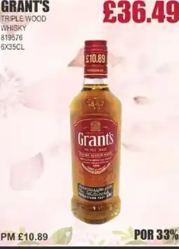 Bestway GRANT'S Triple wood whisky offer