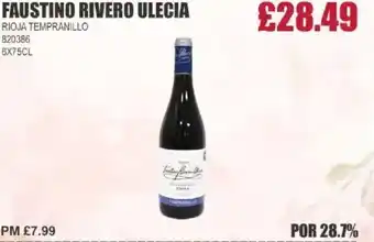 Bestway FAUSTINO RIVERO ULECIA Rioja tempranillo offer