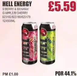 Bestway HELL ENERGY S'berry & banana/ g'apple/b'cherry offer