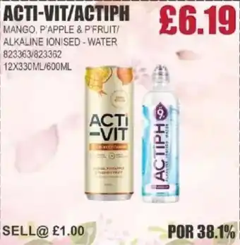 Bestway ACTI-VIT/ACTIPH Mango, p'apple & p'fruit/ alkaline ionised - water offer