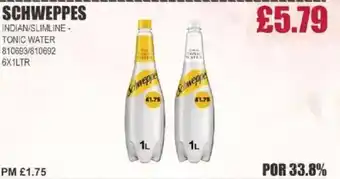 Bestway SCHWEPPES Indian/slimline - tonic water offer