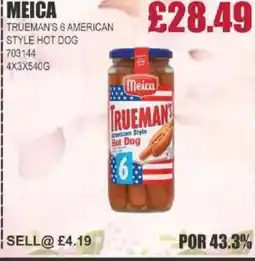 Bestway MEICA Trueman's 6 american style hot dog offer