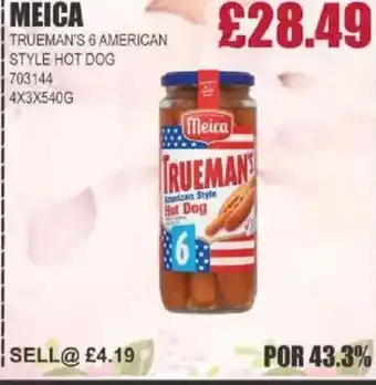 Bestway MEICA Trueman's 6 american style hot dog offer