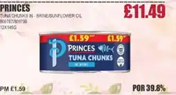 Bestway PRINCES Tuna chunks in-brine/sunflower oil offer