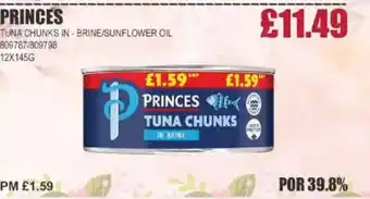 Bestway PRINCES Tuna chunks in-brine/sunflower oil offer