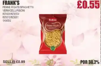 Bestway FRANK'S Penne rigate/spaghetti/ vermicelli/risoni offer