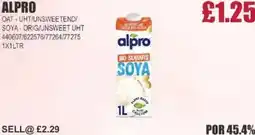 Bestway ALPRO Oat-uht/unsweetend/ soya-orig/unsweet uht offer