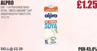 Bestway ALPRO Oat-uht/unsweetend/ soya-orig/unsweet uht offer