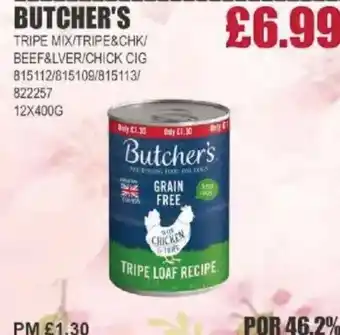 Bestway BUTCHER'S Tripe mix/tripe&chk/ beef&lver/chick cig offer