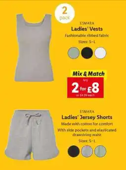 Lidl ESMARA Ladies’ Vests offer