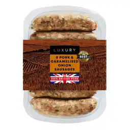 Iceland Iceland Luxury 8 Pork & Caramelised Onion Sausages 400g offer