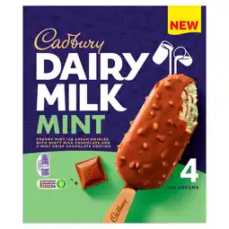 Iceland Cadbury Dairy Milk Mint Ice Cream 4 x 90ml (360ml) offer